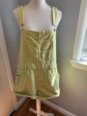 WE THE FREE Sunny Lime Short Overalls, Large